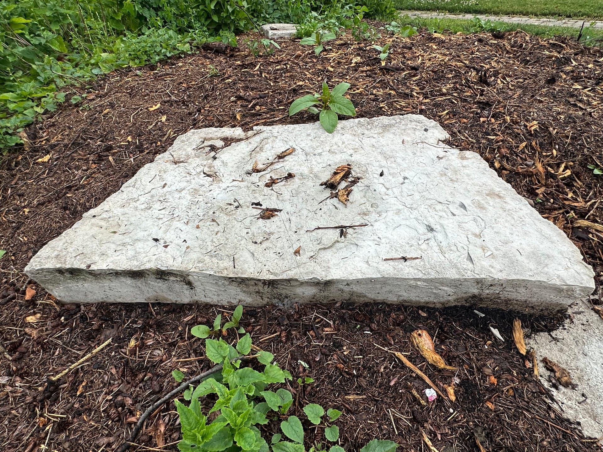 Large Natural Limestone Slab, Landscape Stepper / Garden Bench Stone