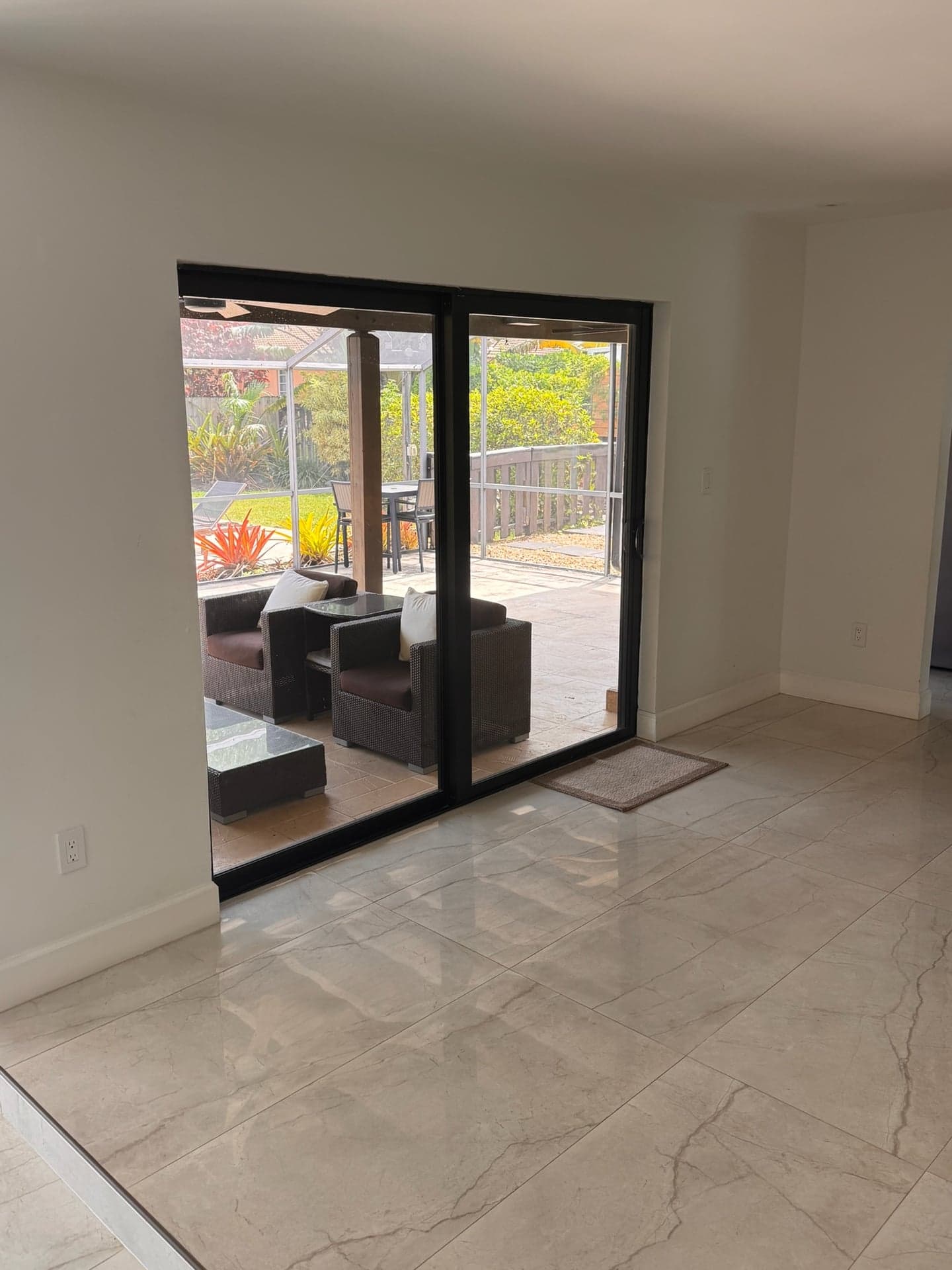 8 ft Hurricane Impact Sliding Glass Patio Door, Black Aluminum, 96 x 80