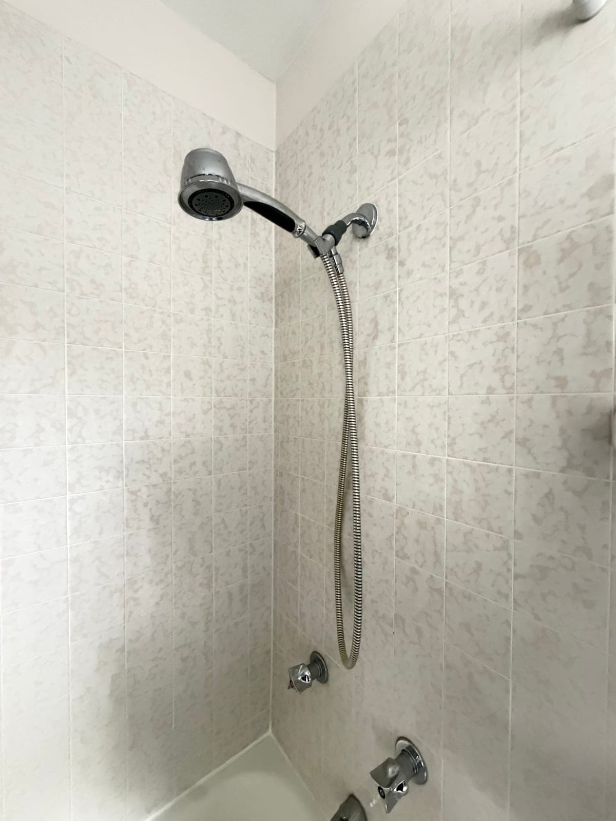 chrome Handheld Shower Head with Hose & Wall Mount