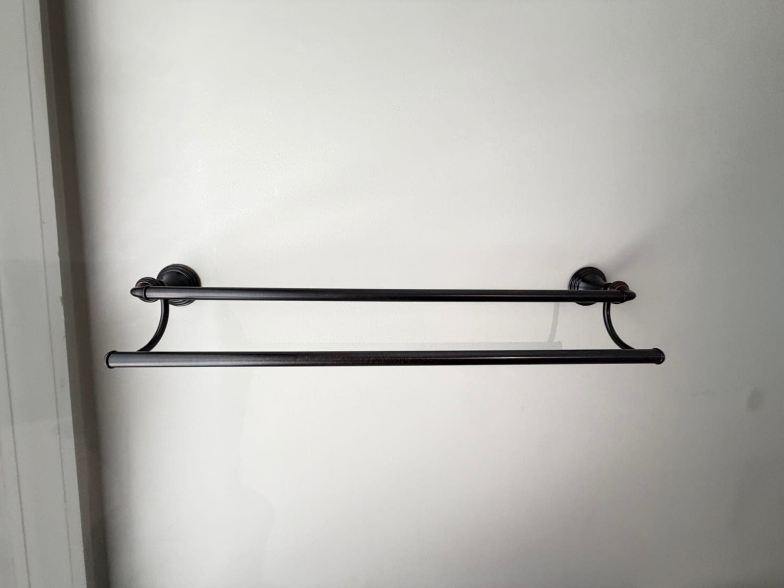 Oil Rubbed Bronze Double Towel Bar, 24", Traditional Style