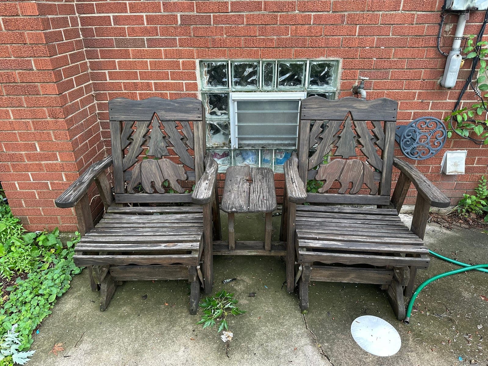 Rustic Wooden Outdoor Conversation Set