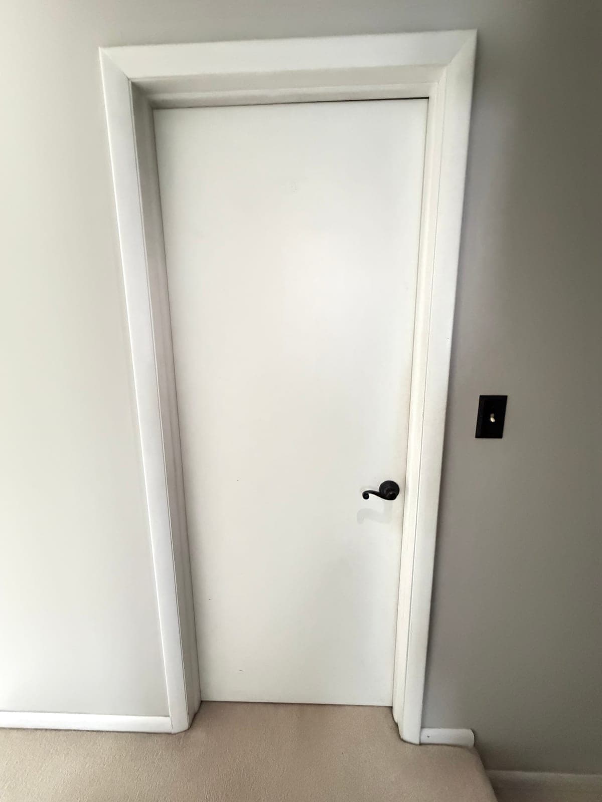 Solid Wood Interior Door, White, 30×80, w/ Bronze Lever Handle