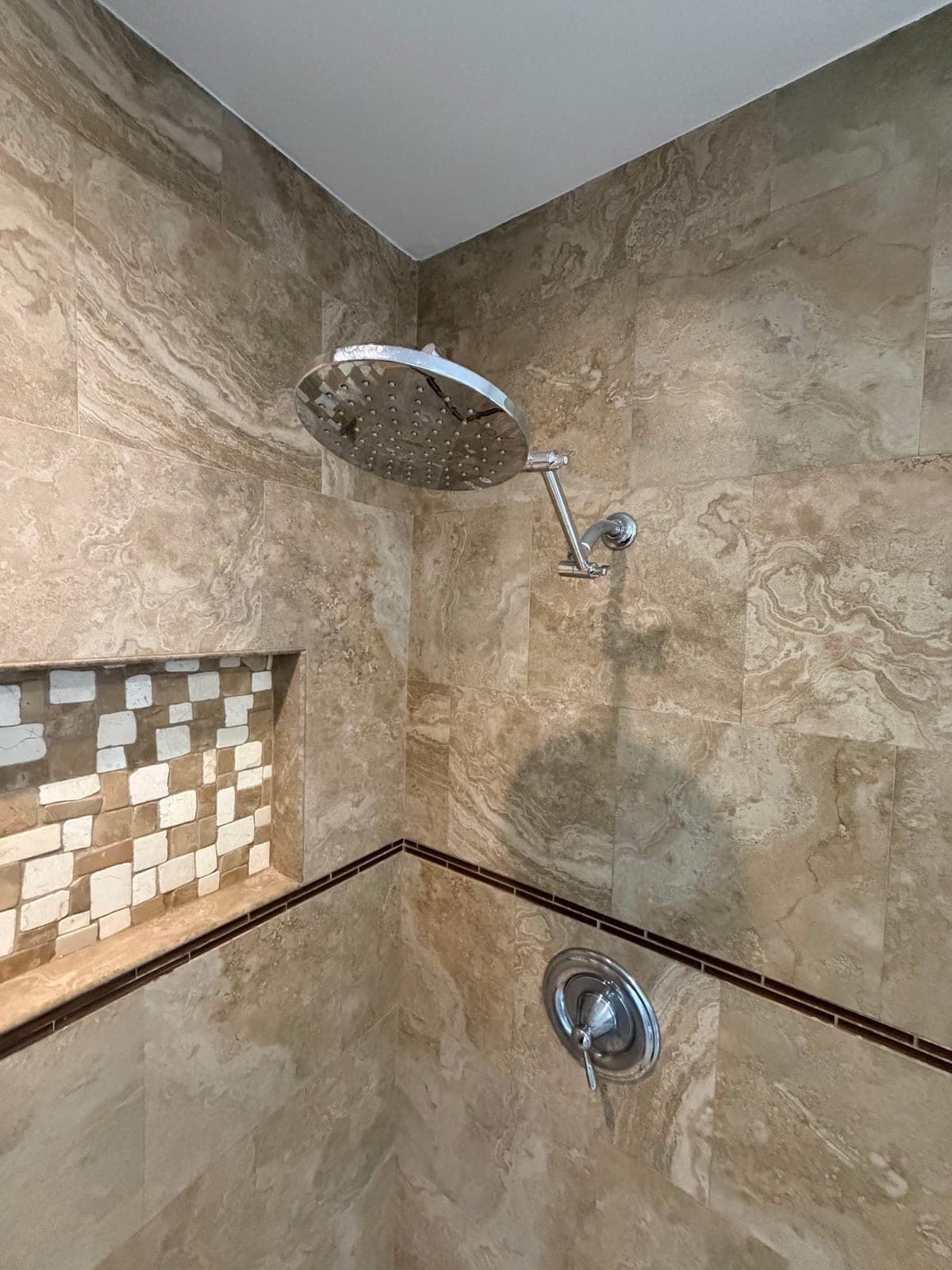 Large Chrome Rainfall Shower Head with Valve Trim Set